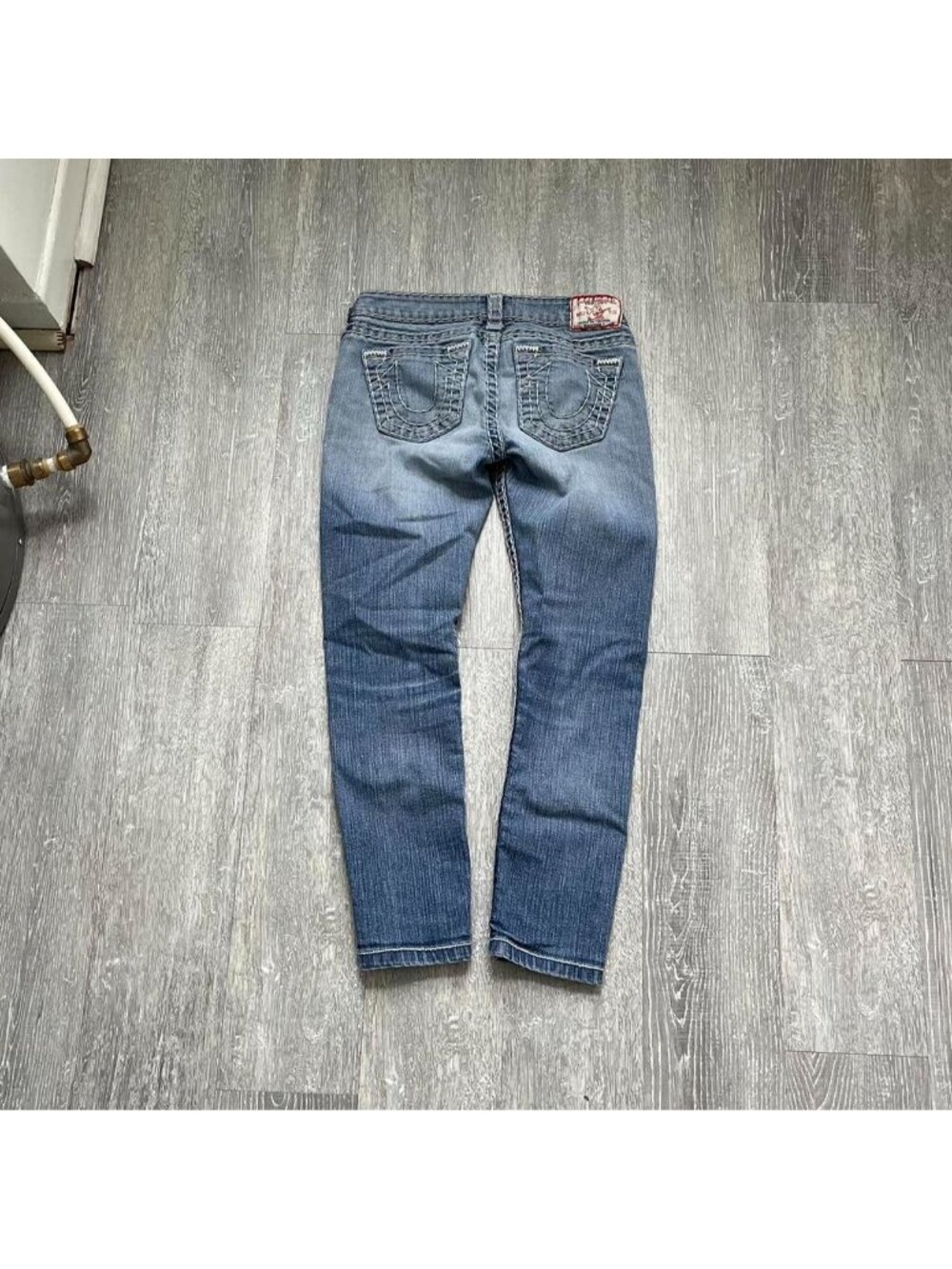 Light Wash Blue / White Vintage Early 2000’s Y2K True Religion Denim Jeans